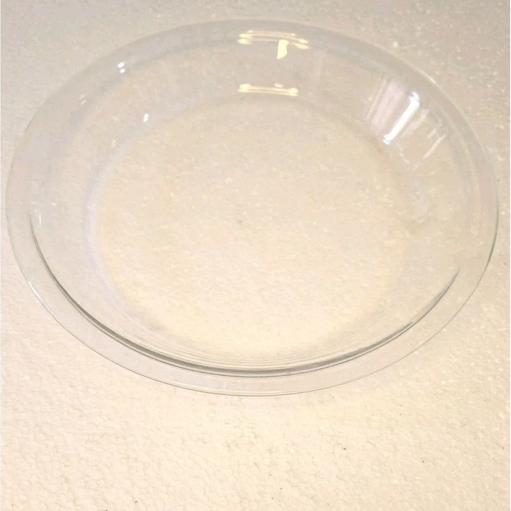 Vintage Pyrex 9 Inch Clear Glass Pie Plate Flat Rim Baking Dish Pan Made In USA